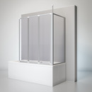 Bild 1 von Schulte Badewannenfaltwand mit Seitenwand 'Komfort' vollgerahmt, 71 x 129 x 140 cm, 4-teilig