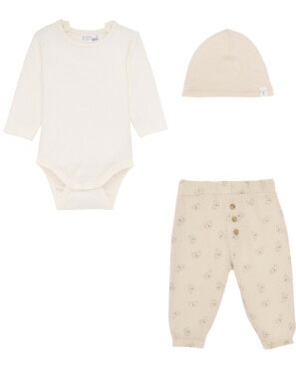 Bild 1 von Newborn Mütze + Body + Hose, Ergee, 3-tlg. Set, offwhite