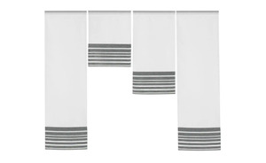 Mini-Flächenvorhang 4er Set grau Maße (cm): B: 100 H: 120 Gardinen & Sichtschutz