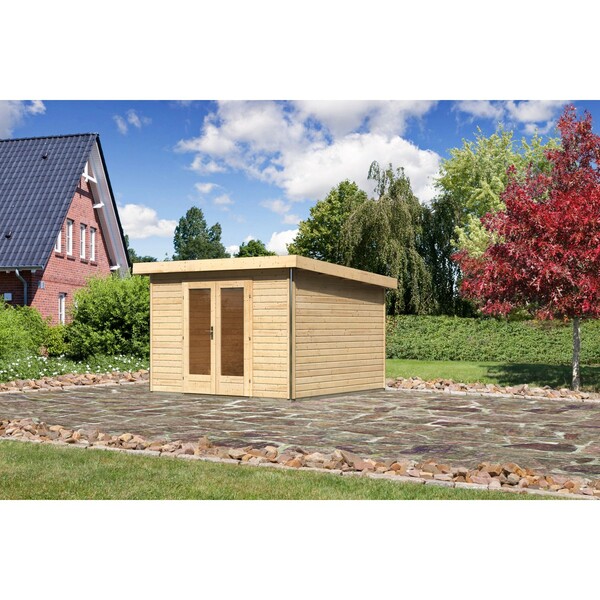 Bild 1 von Karibu Holz-Gartenhaus Norrköping 1 Naturbelassen 359 cm x 360 cm