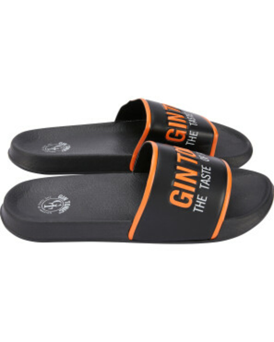 Bild 1 von Gin Tonic Badelatschen, Gin Tonic, verschiedene Designs, schwarz/orange
