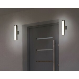 Näve LED-Wand-Außenleuchte Sauda 30 cm Weiß-Grau rund EEK: A