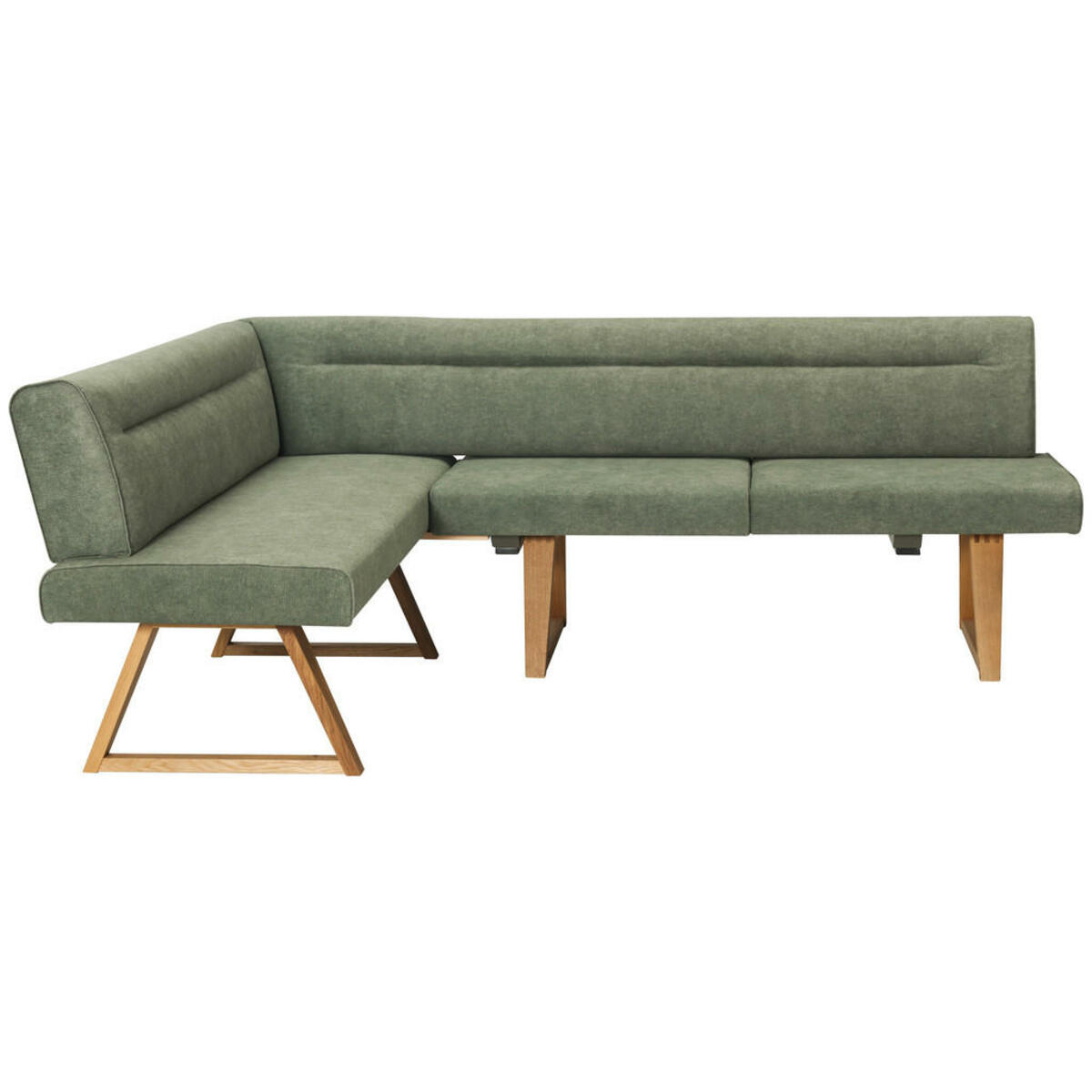 Bild 1 von Moderano Eckbank, Grün, Eiche, Holz, Textil, Asteiche, massiv, 5-Sitzer, L-Form, 230x170 cm, Esszimmer, Bänke, Eckbänke