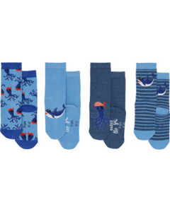 Socken mit coolen Mustern, 4er-Pack, Ergee, blau gemustert