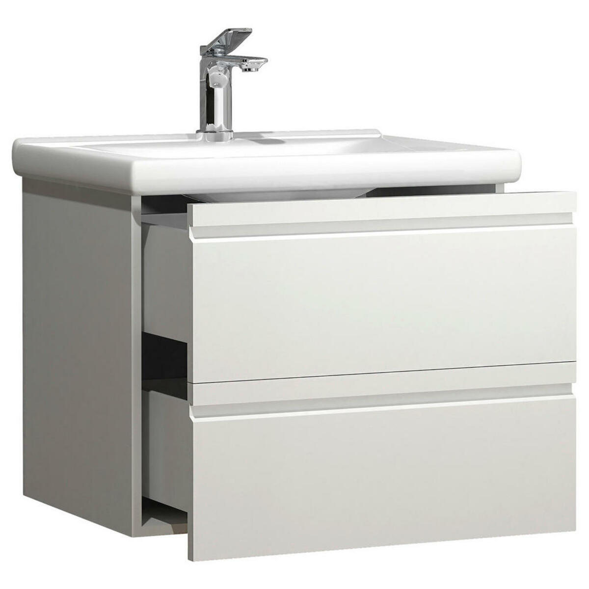 Bild 1 von Mid.you Waschtischkombi, Weiß, Keramik, Holzwerkstoff, 2 Schubladen, 60 cm, Zusatzausstattung erhältlich, Badezimmer, Waschbecken & Armaturen, Waschtische