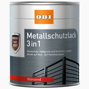 OBI Metallschutzlack 3in1 Schwarz glänzend 750 ml