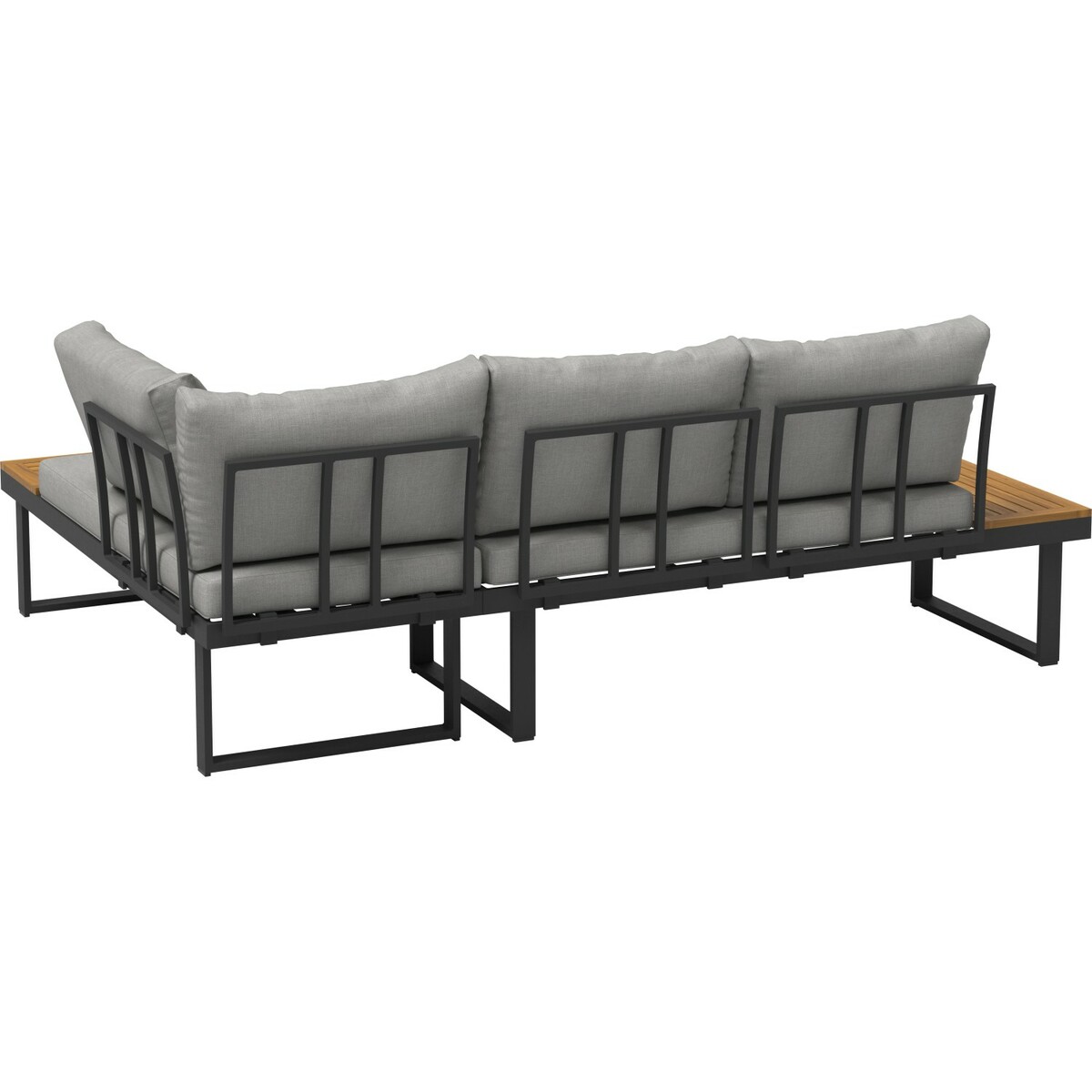 Bild 2 von Lounge-Set Lipson 3-teilig aus Akazienholz und Aluminium Grau