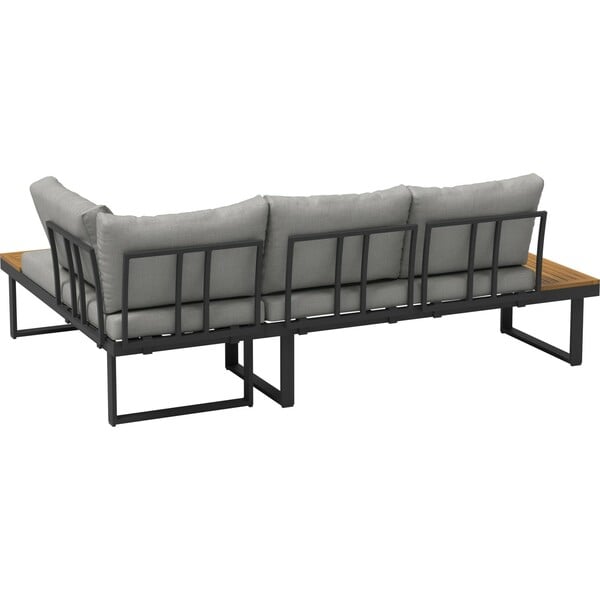 LoungeSet Lipson 3teilig aus Akazienholz und Aluminium Grau von OBI