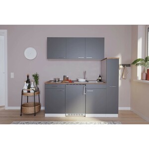 Respekta Küchenzeile KB180WGC 180 cm Grau-Weiß