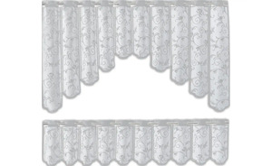 Bistrogardine 2er Set weiß Synthetik Maße (cm): B: 150 H: 105 Gardinen & Sichtschutz
