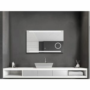 Talos - King Badspiegel 100 x 60 cm – Touch -Badezimmerspiegel mit LED Beleuchtung in neutralweiß - Beleuchteter Kosmetikspiegel mit 3-facher