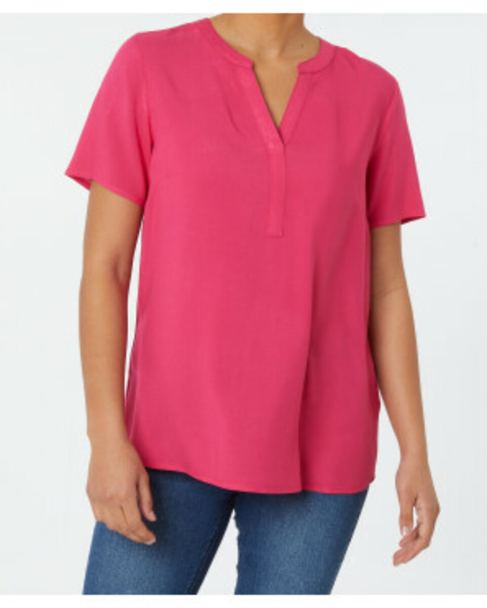 Bild 1 von Pinke Bluse, Janina, Y-Ausschnitt, pink
