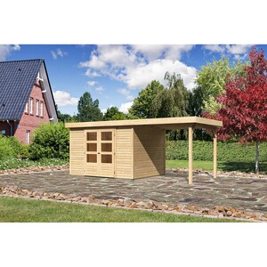 Karibu Holz-Gartenhaus Boras 5 Set Natur BxT:522 x 242cm dav. 224 cm Schleppdach
