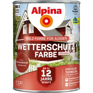 Alpina Wetterschutzfarbe Schwedenrot 2,5 l