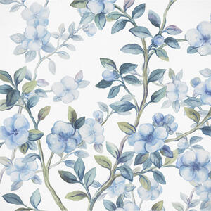 Komar Vliestapete, Blau, Weiß, Floral, 250x250 cm, Fsc, Tapeten Shop, Vliestapeten