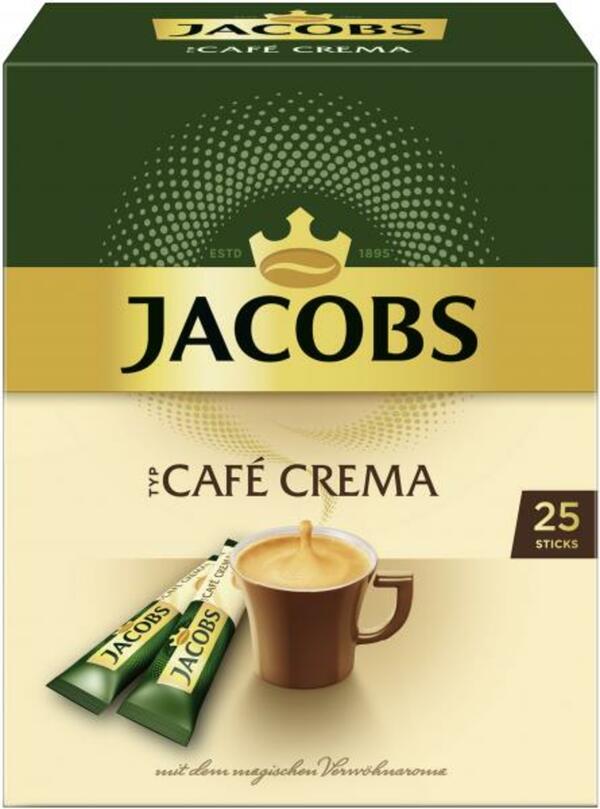 Bild 1 von Jacobs löslicher Kaffee Café Crema, 25  Instant Kaffee Sticks