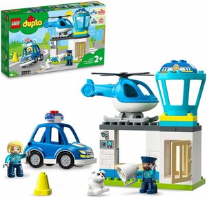 LEGO® Konstruktionsspielsteine »Polizeistation mit Hubschrauber (10959), LEGO® DUPLO«, (40 St), mit Sirene und Licht; Made in Europe