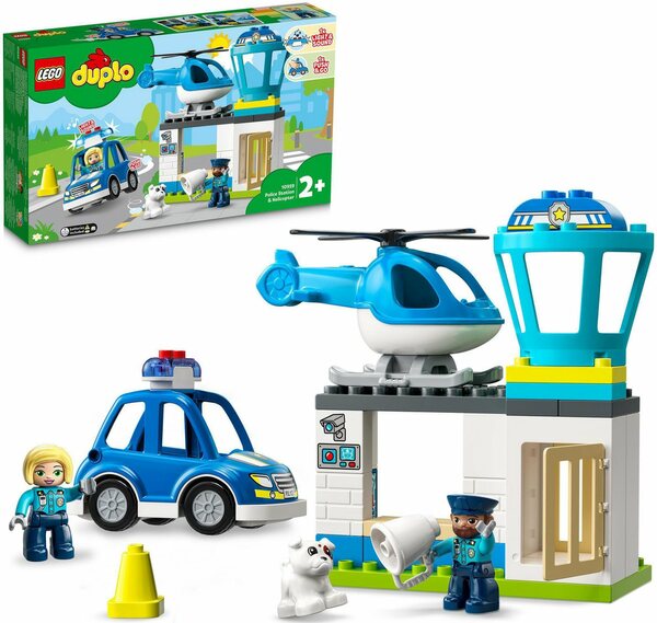 Bild 1 von LEGO® Konstruktionsspielsteine »Polizeistation mit Hubschrauber (10959), LEGO® DUPLO«, (40 St), mit Sirene und Licht; Made in Europe