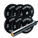 Bild 1 von Suprfit Econ Bumper Plates White Logo Set, 70 kg Set Pro Training Bar - 15 kg