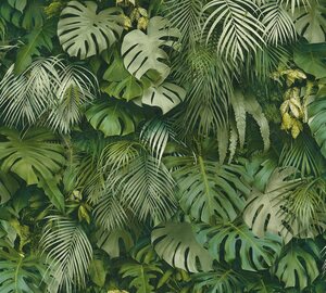 A.S. Création Vliestapete »Greenery mit Palmenprint in Dschungel Optik«, floral, Palmentapete Tapete Dschungel