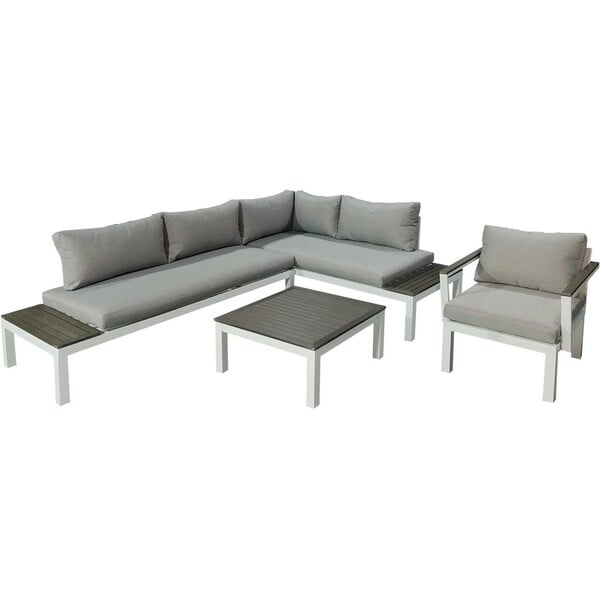 Bild 1 von Gartenfreude Aluminium-Lounge Ambience Zwei- u. Dreisitzer Sessel Tisch Weiß