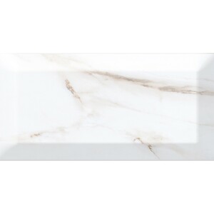Wandfliese Metro Facette Carrara 10 cm x 20 cm glasiert glänzend