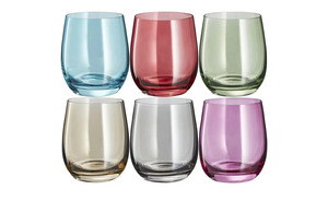 LEONARDO Gläser klein, 6er-Set  Sora mehrfarbig Glas Maße (cm): B: 26,7 H: 10,3 T: 17,8 Gläser & Karaffen