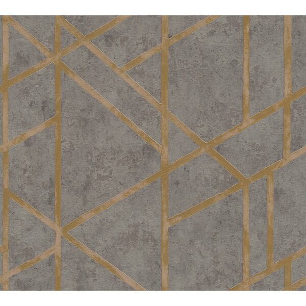 Bild 1 von Vliestapete Metropolitan Stories Geometrisch Glänzend Strukturiert Grau Gold