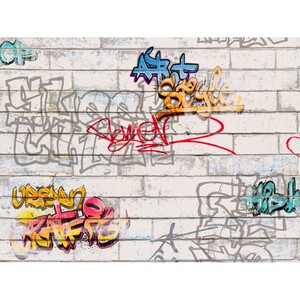 A.S. Création Papiertapete Boys & Girls 6 Graffitiwand Grau-Bunt