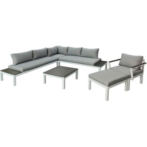 Gartenfreude Aluminium-Lounge Ambience Zwei- u. Dreisitzer Tisch uvm. Weiß