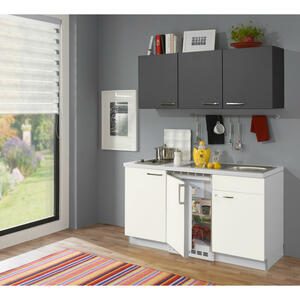 Xora Miniküche, Weiß, Holzwerkstoff, 4 Schubladen, 150 cm, DIN EN ISO 9001, in den Filialen seitenverkehrt erhältlich, Küchen, Miniküchen