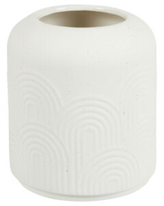 Weiße Keramikvase, ca. 16,3 x 18,5 cm, weiß