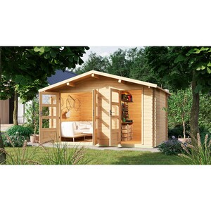 Karibu Holz-Gartenhaus Herning 0 Natur B x T: 370 cm x 236 cm