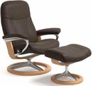 Bild 1 von Stressless® Relaxsessel Garda (Set, Relaxsessel mit Hocker), mit Hocker, mit Signature Base, Größe M, Gestell Eichefarben