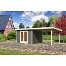 Bild 1 von Karibu Holz-Gartenhaus Norrköping 1 Terragrau 664 cm x 360 cm mit Anbaudach