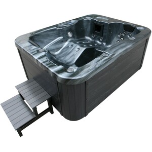 Outdoor Whirlpool Black Marble Plus Inkl. Treppe und Thermoabdeckung