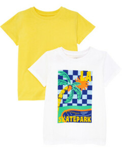 Coole T-Shirts, 2er-Pack, Kiki & Koko, weiß/gelb