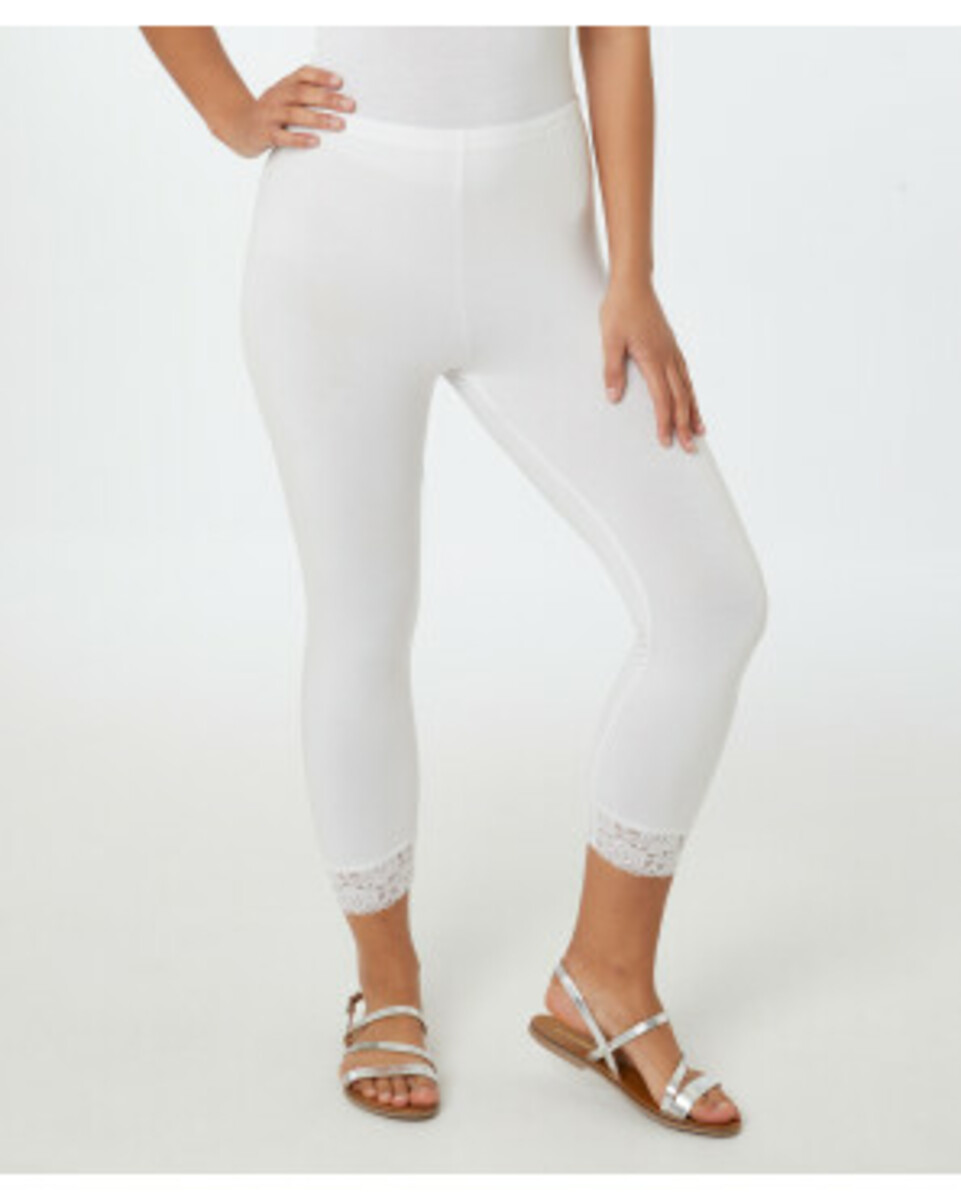 Bild 1 von Leggings mit Spitze, Janina, Caprilänge, weiß
