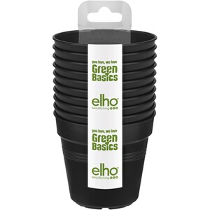 Elho Anzuchttopf Starterset Green Basics Living Schwarz aus Recycling-Kunststoff