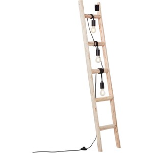 Brilliant Stehleuchte Ladder 1,6 m hoch Schwarz-holzfarbend