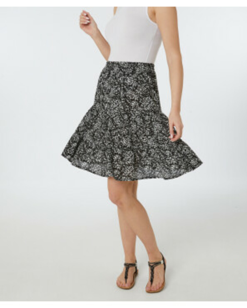 Bild 1 von Rock aus Viskose, Janina, elastischer Bund, schwarz/weiß