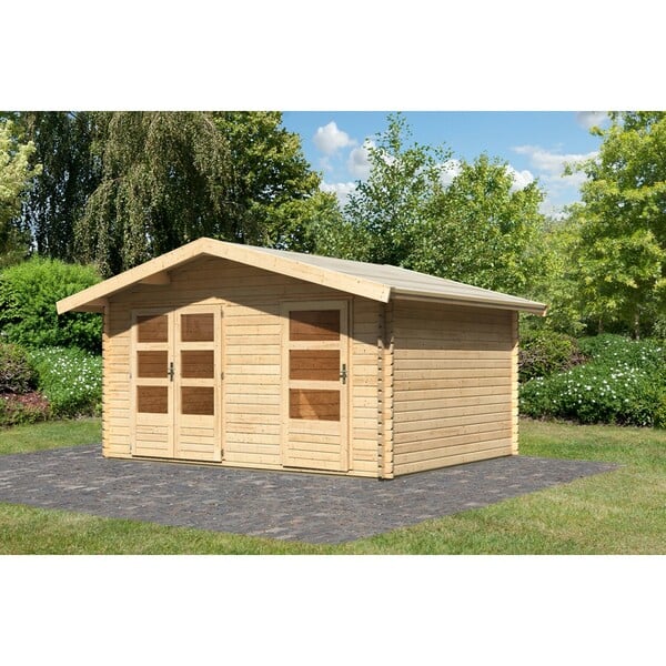 Bild 1 von Karibu Holz-Gartenhaus Normes 1 mit Mittelwand Natur B x T: 402 cm x 312 cm