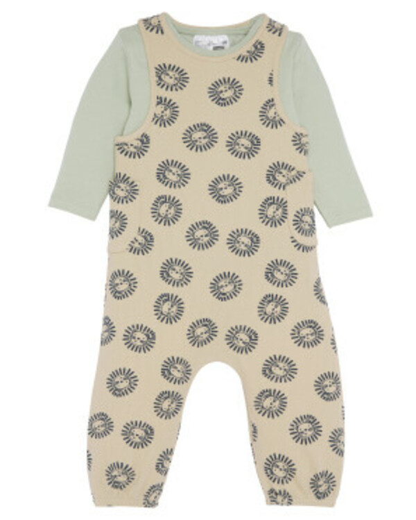 Bild 1 von Newborn Langarmshirt + Jumpsuit, Ergee, 2-tlg. Set, grün