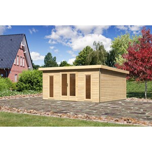 Karibu Holz-Gartenhaus Norrköping 4 Naturbelassen 528 cm x 393 cm