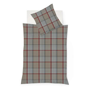 Bettwäsche, Rot, Beige, Textil, Karo, 155x220 cm, Oeko-Tex® Standard 100, pflegeleicht, atmungsaktiv, hautfreundlich, bügelleicht, schadstoffgeprüft, Schlaftextilien, Bettwäsche, Bettwäsche