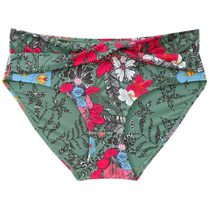 Damen Bikinipanty mit floralem Allover-Print DUNKELGRÜN