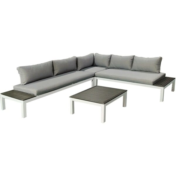 Bild 1 von Gartenfreude Aluminium-Lounge Ambience Zwei- u. Dreisitzer Ecksitz Tisch Weiß