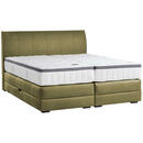 Bild 1 von Novel Boxspringbett, Olivgrün, Textil, Wenge, H2 + H4, 7-Zonen, Höhe ca. 27 cm, 200x200 cm, Bettkasten, Federkernmatratze, Schlafzimmer, Betten, Doppelbetten