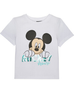 Mickey Mouse T-Shirt, Pailletten, weiß