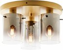 Bild 1 von Brilliant Leuchten Deckenleuchte »Osaki«, Glamour Style Deckenlampe mit edlen Glasschirmen, 30 cm Durchmesser, E14 Fassungen max. 42 W, Glas/Metall, goldfarben/rauchglas
